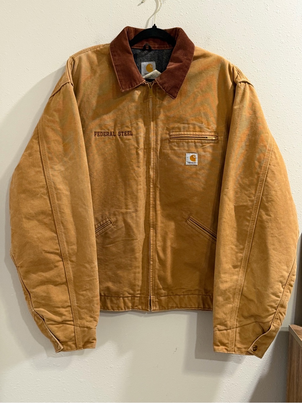 Carhartt Vintage 52 Tall Brown J01 Detroit Jacket USA Union Made Utility *READ
